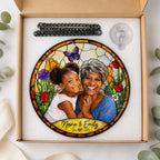 Personalized Spring Garden Photo Stained Glass Suncatcher