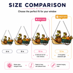 Frog Couple Pumpkin Harvest Snail Cart Holographic Acrylic Suncatcher