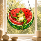 Watermelon Frog Holographic Acrylic Suncatcher