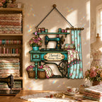 Personalized Vintage Sewing Machine Holographic Acrylic Suncatcher