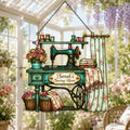 Personalized Vintage Sewing Machine Holographic Acrylic Suncatcher