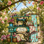 Personalized Vintage Sewing Machine Holographic Acrylic Suncatcher
