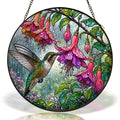 Hummingbird & Fuchsia Stained Glass Suncatcher