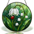Ladybug & Lily of the Valley Stained Glass Suncatcher