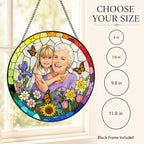 Personalized Rainbow Garden Photo Stained Glass Suncatcher