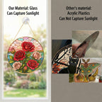 Red Rose Stained Glass Suncatcher