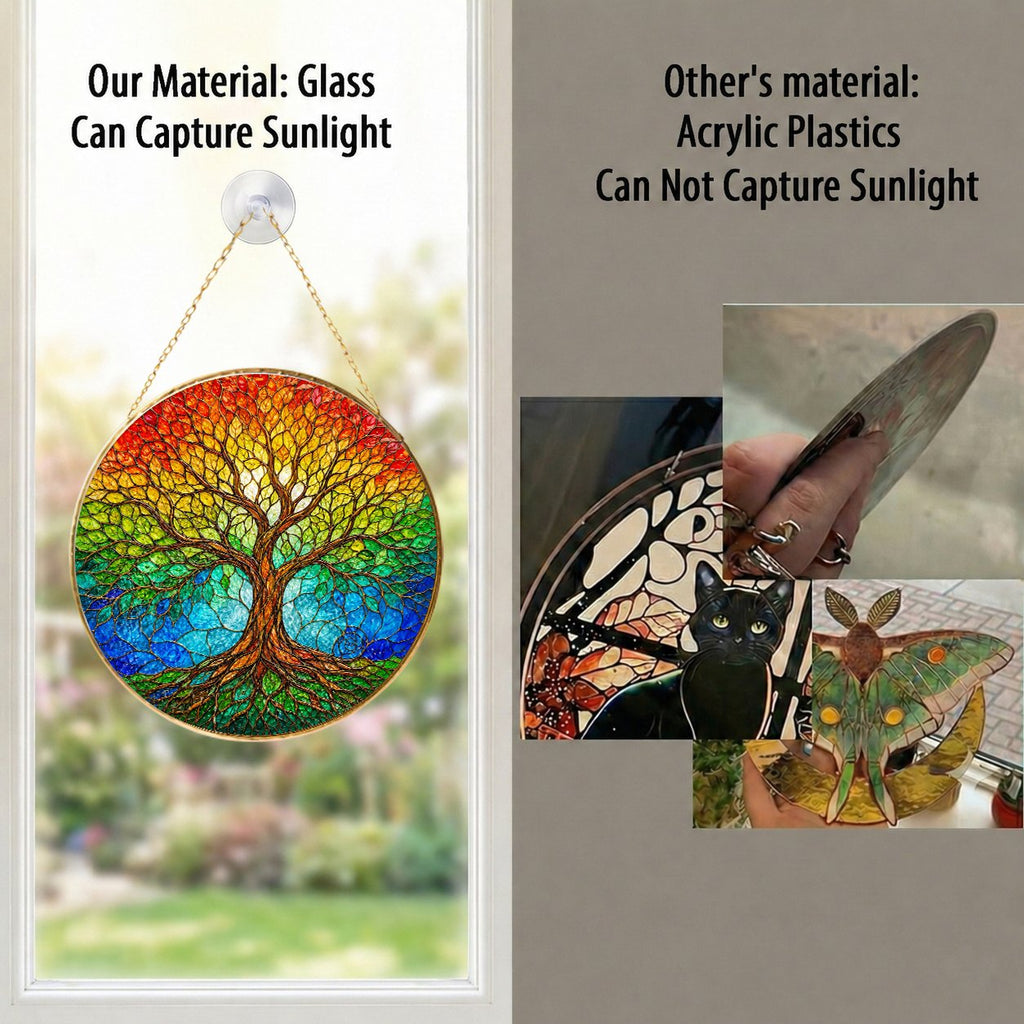 Tree of Life Stained Glass Suncatcher