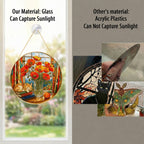 Red Poppy Stained Glass Suncatcher