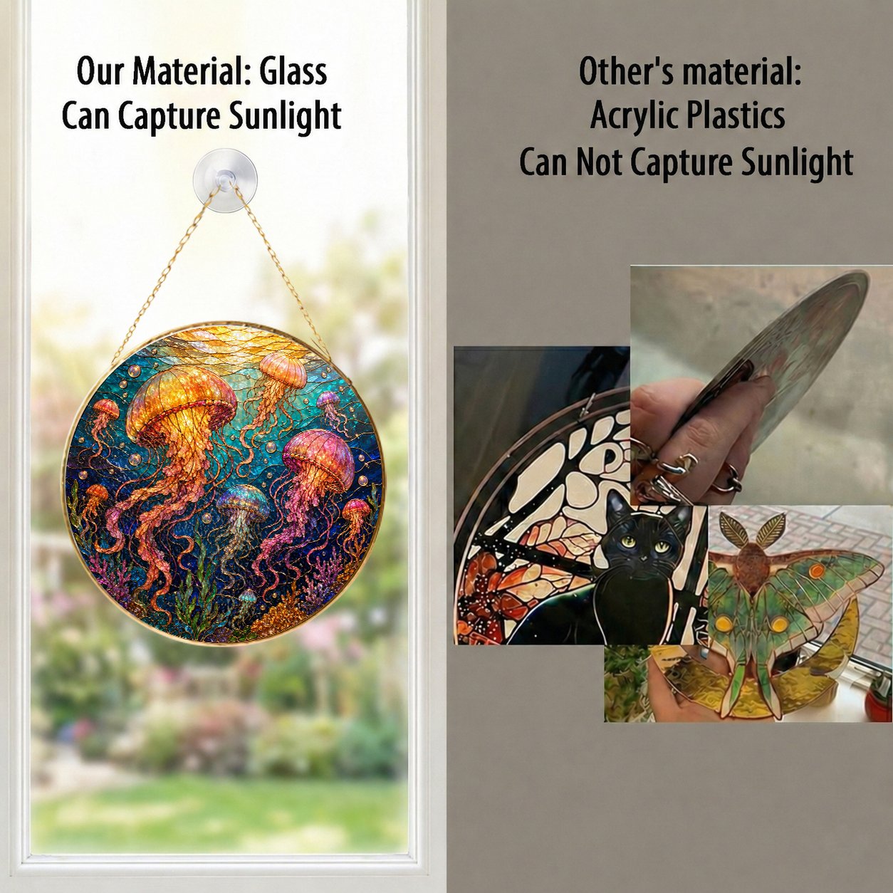 Jellyfish Stained Glass Suncatcher