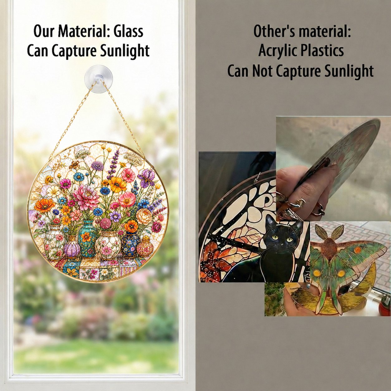 Wildflower Bouquet Stained Glass Suncatcher