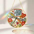 Home Sweet Home Dragonfly Stained Glass Suncatcher
