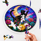 Assembling the cat memorial acrylic puzzle suncatcher pieces