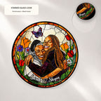 Personalized Butterfly Garden Photo Stained Glass Suncatcher