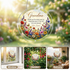 Personalized Grandma Wildflower Acrylic Puzzle Suncatcher