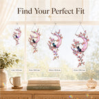 Black Cat & Cherry Blossom Moon Holographic Acrylic Suncatcher