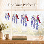 Cardinal & Forget-Me-Not Memorial Moon Holographic Acrylic Suncatcher