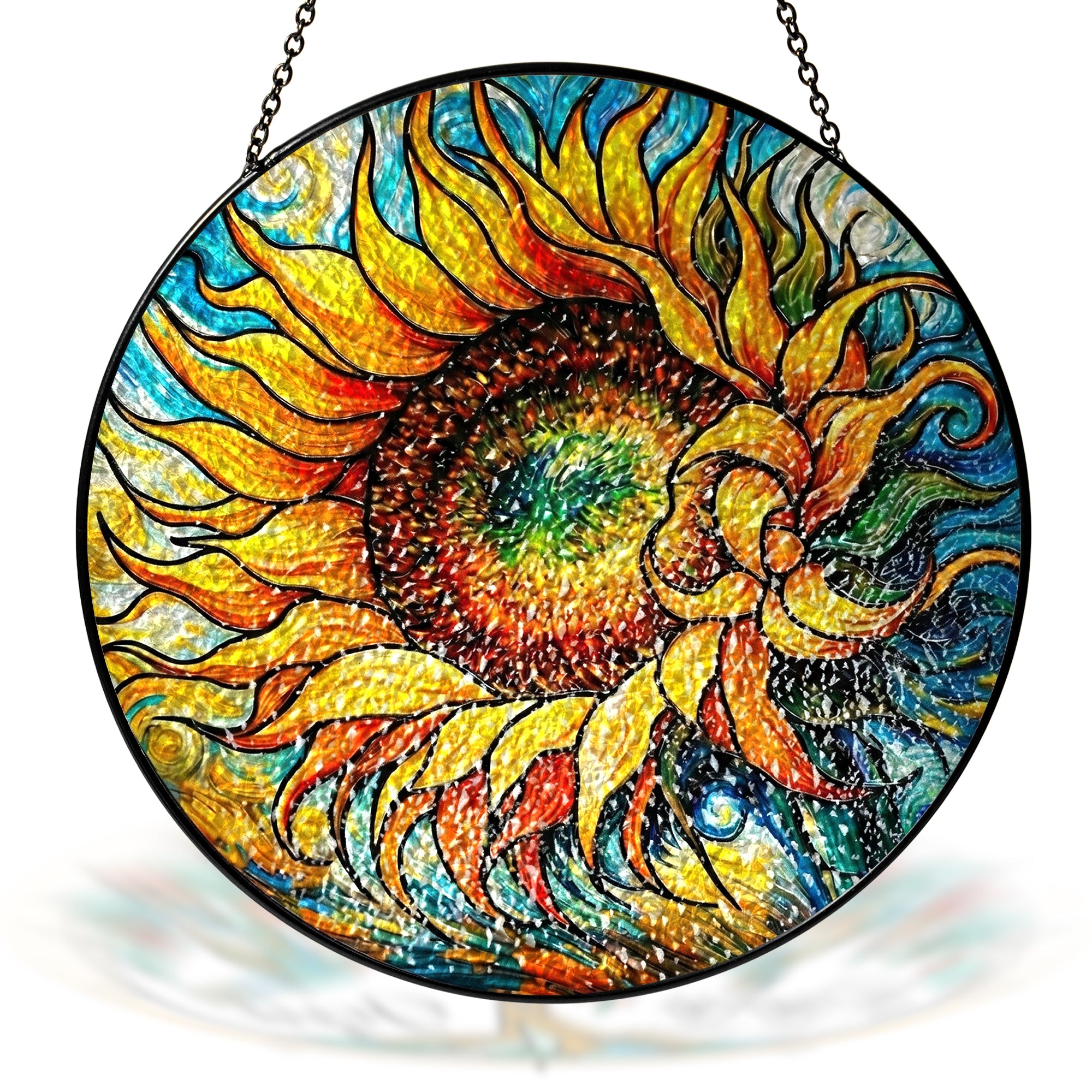 Sunflower Stained Glass Suncatcher