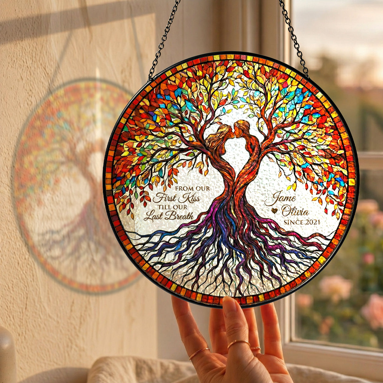 Custom Tree of Life Stained Glass Suncatcher