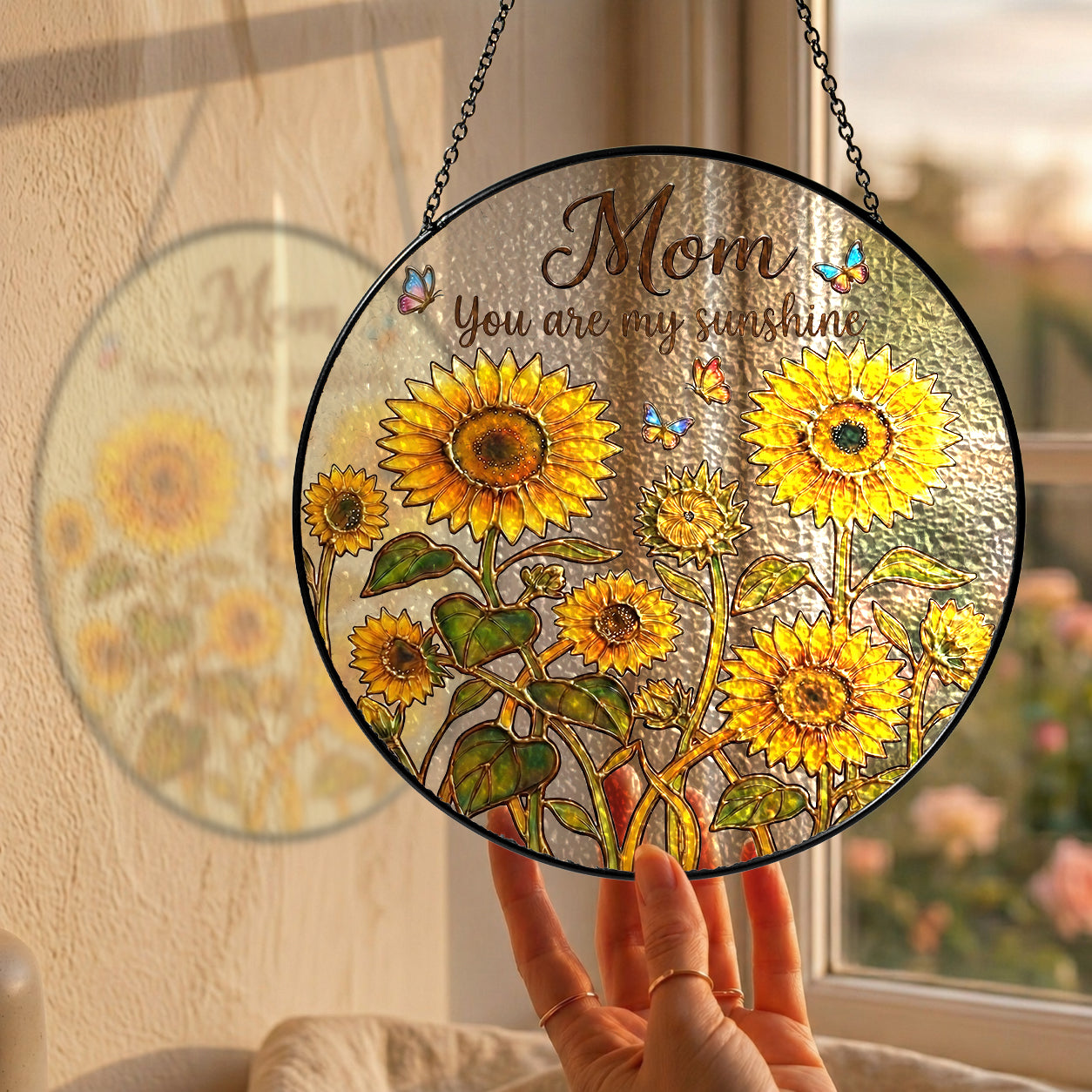 Mom Sunshine Stained Glass Suncatcher