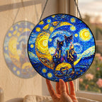 Custom Cat Couple Stained Glass Suncatcher