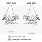 Personalized White Magnolia Branch Holographic Acrylic Suncatcher
