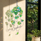 Personalized Monstera Trailing Vine Holographic Acrylic Suncatcher