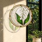 Lily of the Valley Pearl Stained Glass Suncatcher