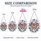 Size comparison chart 6, 8, 10 and 12 inch personalized suncatcher