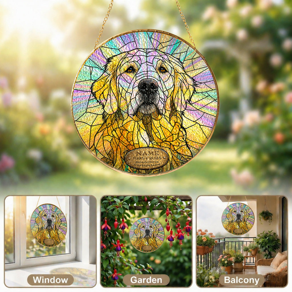 Golden Retriever Memorial Suncatcher gift box packaging