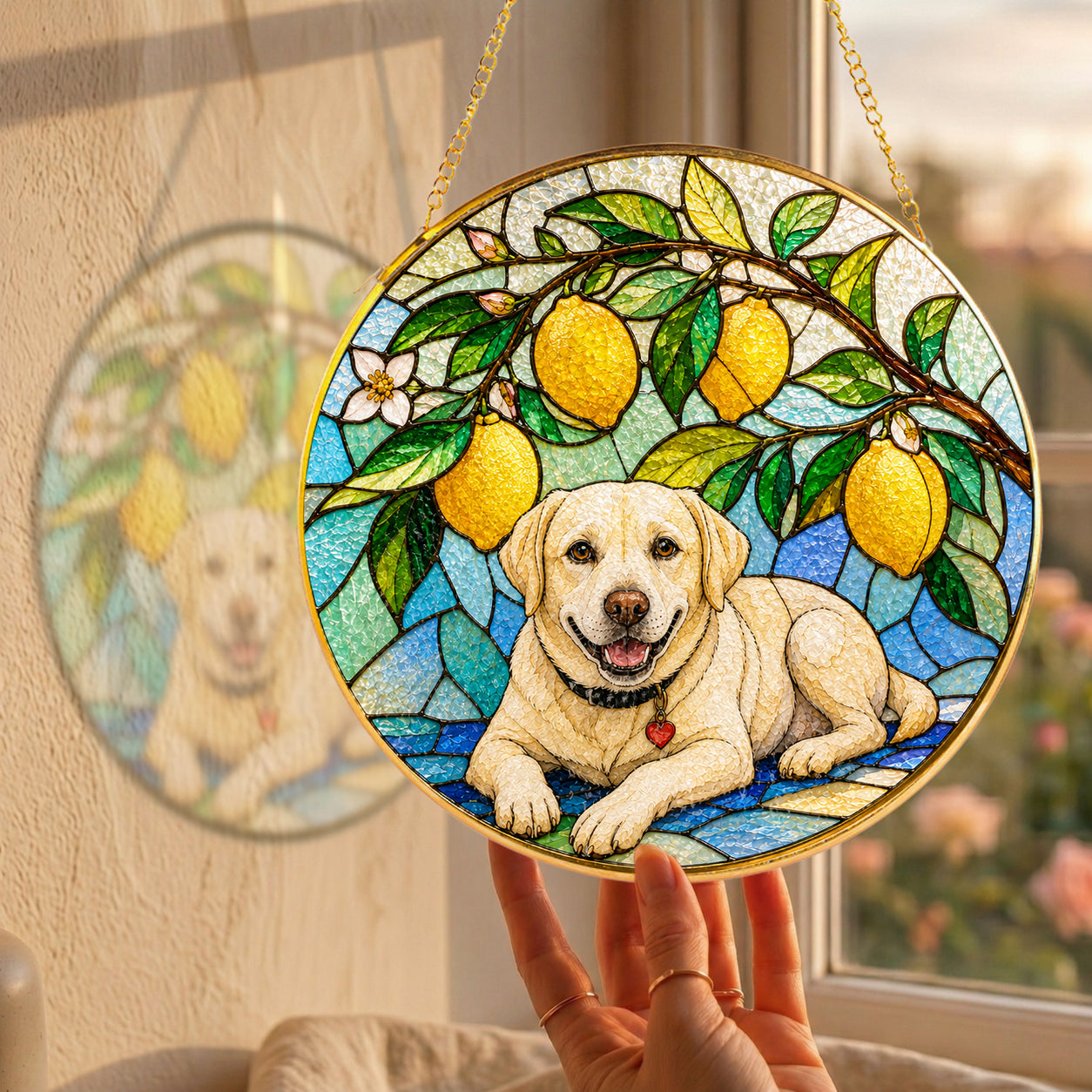 Personalized Puppy Lemon Suncatcher