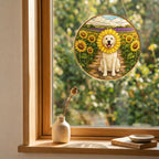 Personalized Sunflower Dog Suncatcher