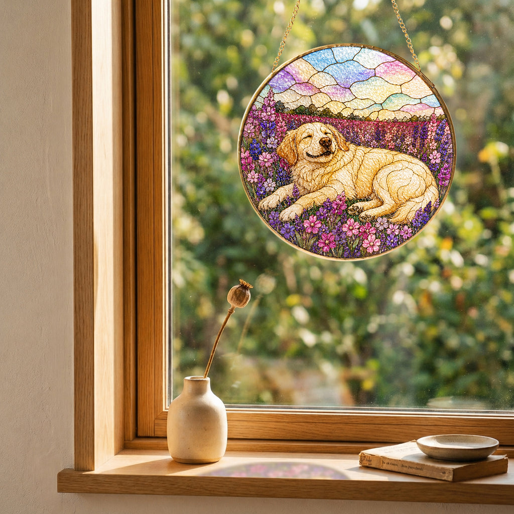 Personalized Golden Lavender Suncatcher