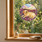 Personalized Golden Lavender Suncatcher