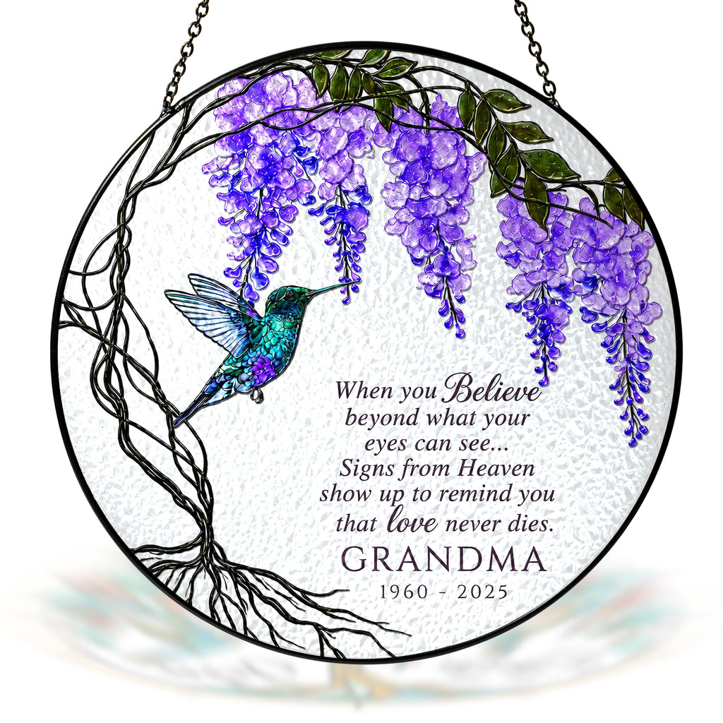 Personalized Wisteria Memorial Suncatcher