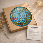 Personalized 70th Birthday Suncatcher – Custom Name Floral Stained Glass Window Hanging Gift