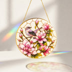 Mockingbird & Magnolia Stained Glass Suncatcher