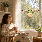 Tree Frog Hanging on a Branch Holographic Acrylic Suncatcher