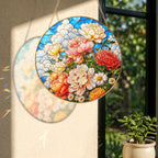 Peony Bouquet Stained Glass Suncatcher