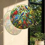 Garden Birds Stained Glass Suncatcher