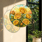 Red Rose Stained Glass Suncatcher