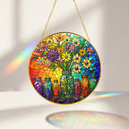 Colorful Floral Stained Glass Suncatcher