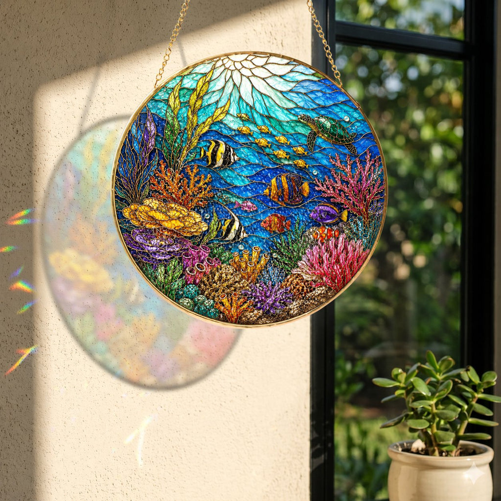 Under the Sea Stained Glass Suncatcher