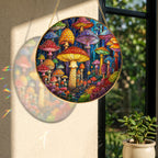 Mushroom Stained Glass Suncatcher