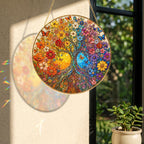 Tree of Life Sunrise Stained Glass Suncatcher