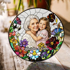 Personalized Wildflower Photo Stained Glass Suncatcher