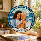 Personalized Ocean Photo Stained Glass Suncatcher