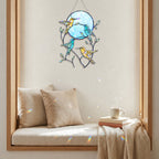 Hummingbird Pink Moon Holographic Acrylic Suncatcher
