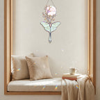 Luna Moth & Cherry Blossom Moon Holographic Acrylic Suncatcher