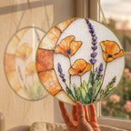 Poppy Lavender Stained Glass Suncatcher