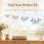 Personalized White Magnolia Branch Holographic Acrylic Suncatcher
